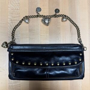 Vintage Kathy Van Zeeland 90’s Small Black Charm Purse or Clutch